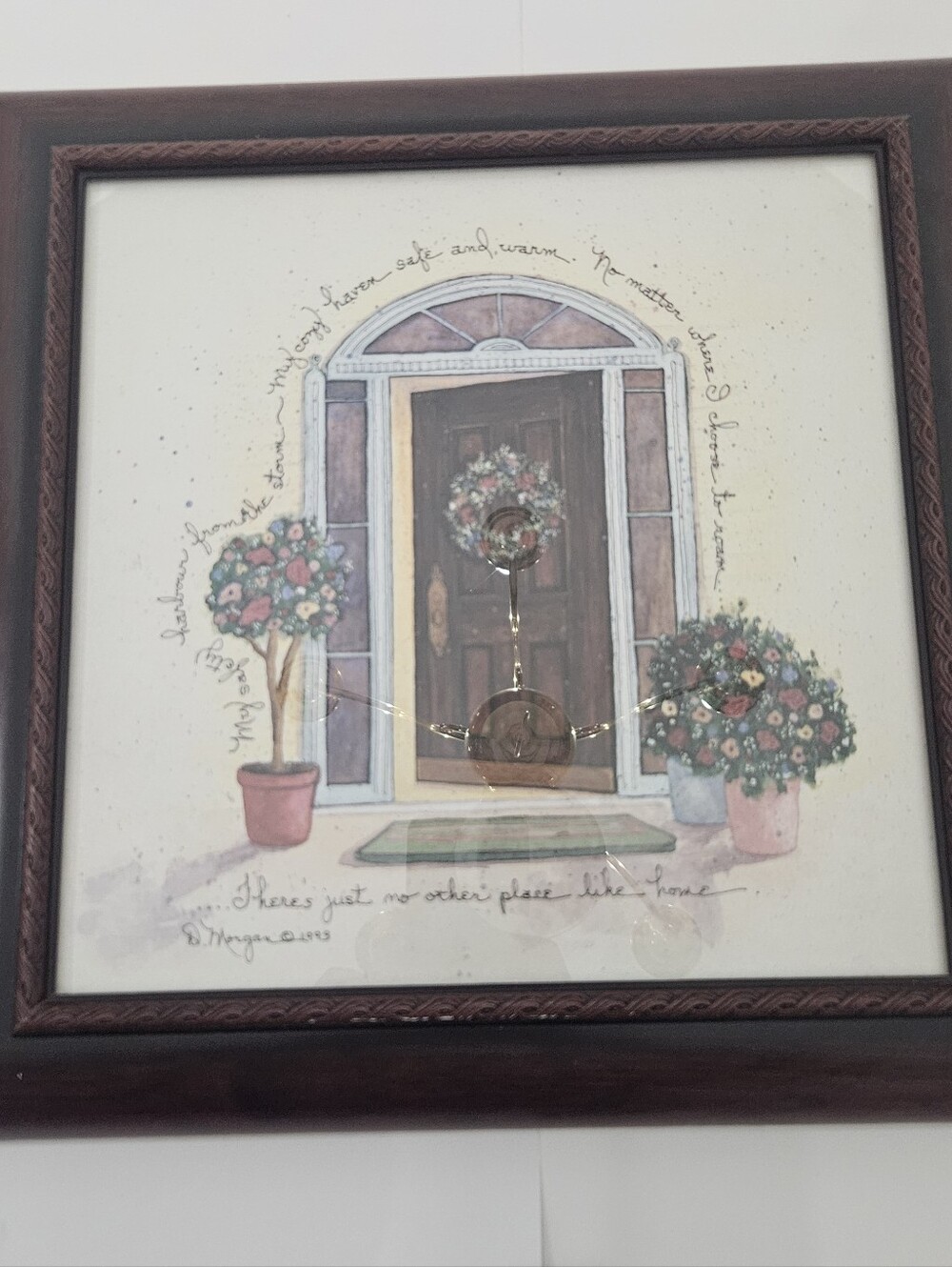 Vintage 1993 D. Morgan "No Place Like Home" Framed Art Print